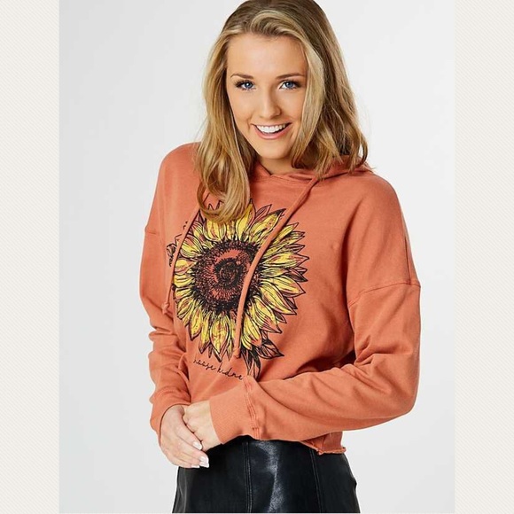 Choose Kindness Cropped Hoodie Sunflower NEW - Picture 5 of 7